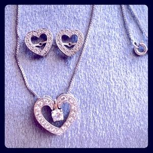 Heart shaped Necklace & Earring Guard Set